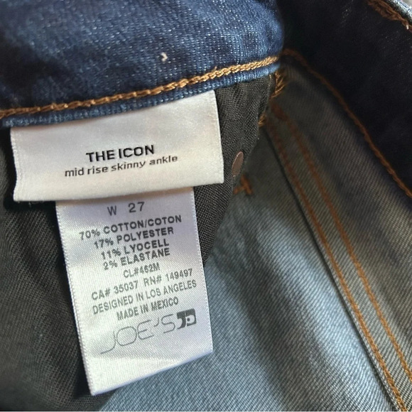Joes Jeans The Icon Mid Rise Skinny Frayed Hem Indigo Womens 27 - Picture 3 of 12